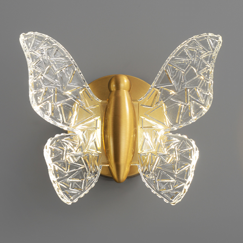Бра Butterfly Wall Lamp Н Латунь Прозрачный в Волгограде | Loft Concept 