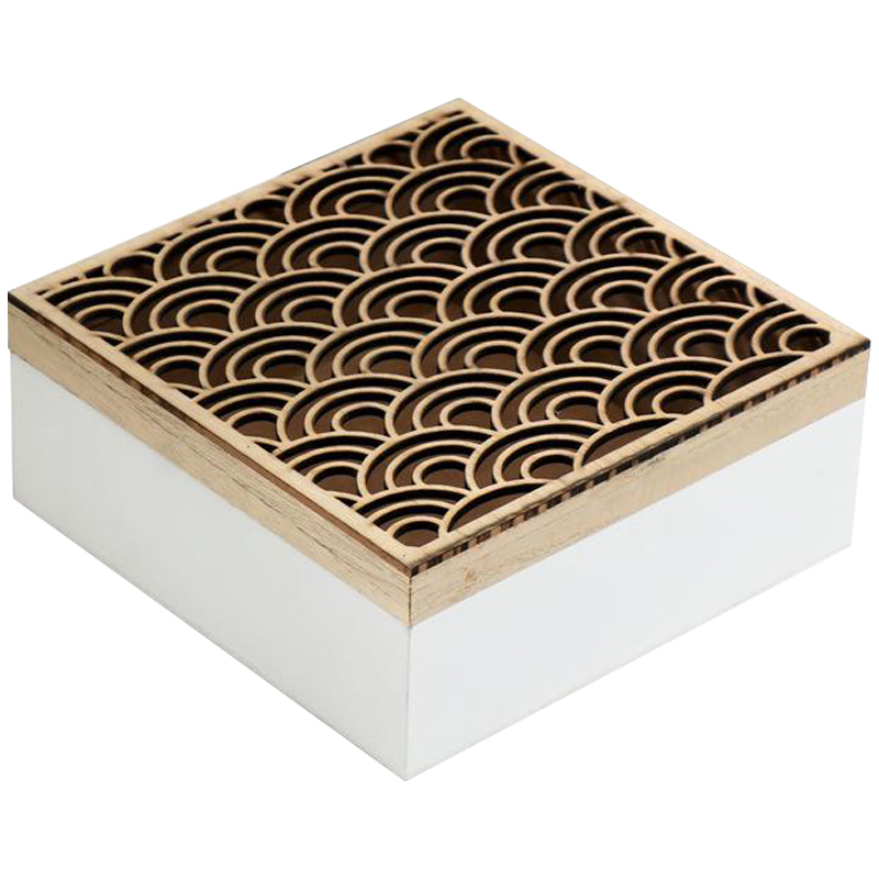 Шкатулка Scales Pattern Box Древесина Белый Шкатулка Scales Pattern Box Древесина Белый в Волгограде | Loft Concept