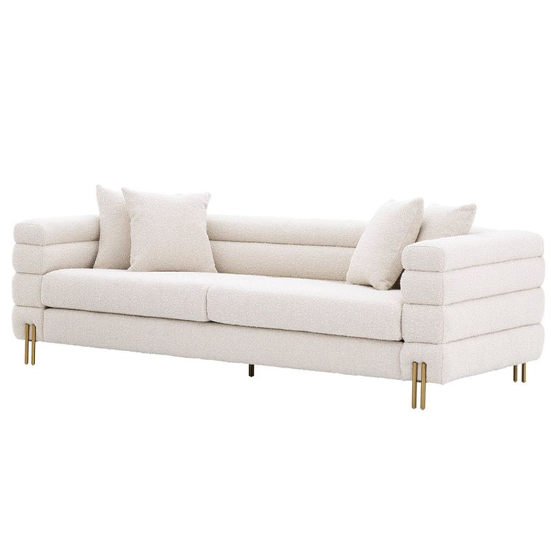 Диван Sofa York boucle cream Кремовый Латунь Диван Sofa York boucle cream Кремовый Латунь в Волгограде | Loft Concept