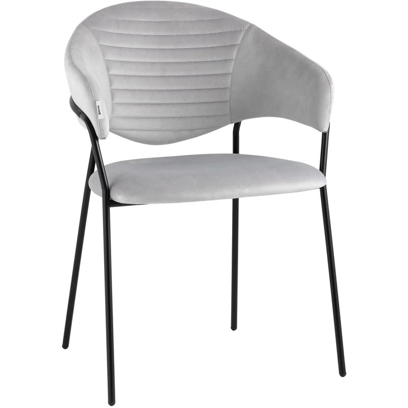 Стул Alexis Chair Светло-Серый Велюр Светло-серый Черный Стул Alexis Chair Светло-Серый Велюр Светло-серый Черный в Волгограде | Loft Concept