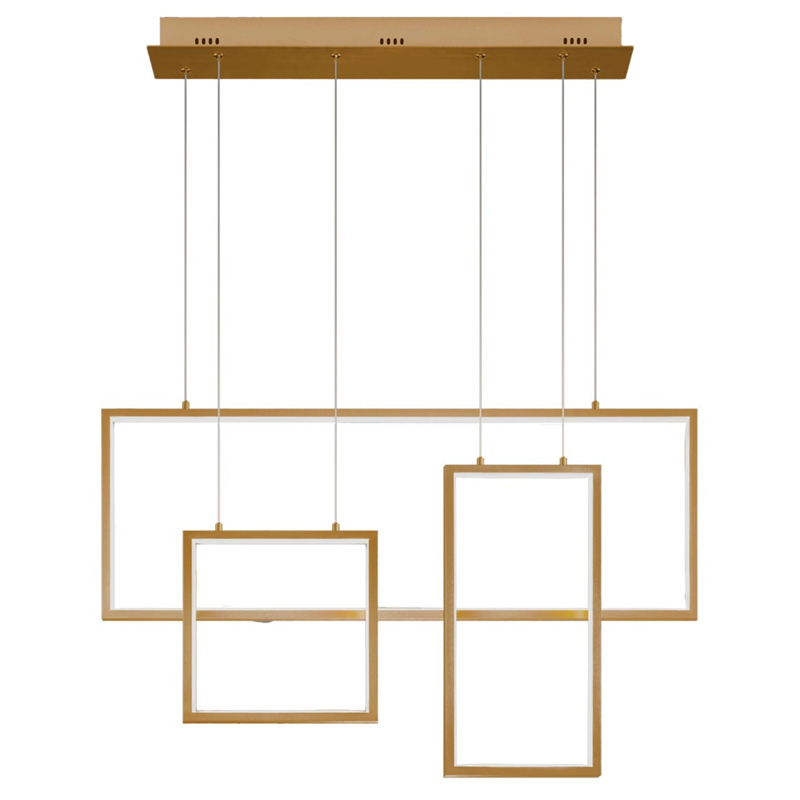 Люстра Rectangle Geometry Chandelier Gold 3 Золотой Люстра Rectangle Geometry Chandelier Gold 3 Золотой в Волгограде | Loft Concept