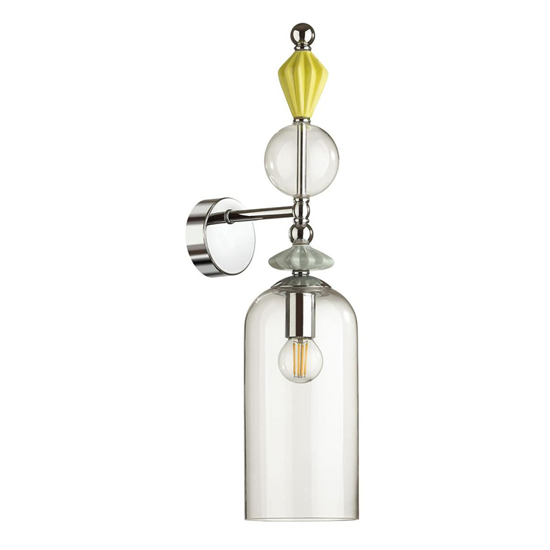 Бра Iris Glas wall lamp B chrome Прозрачное Стекло Прозрачный зеленый Желтый Хром Бра Iris Glas wall lamp B chrome Прозрачное Стекло Прозрачный зеленый Желтый Хром в Волгограде | Loft Concept