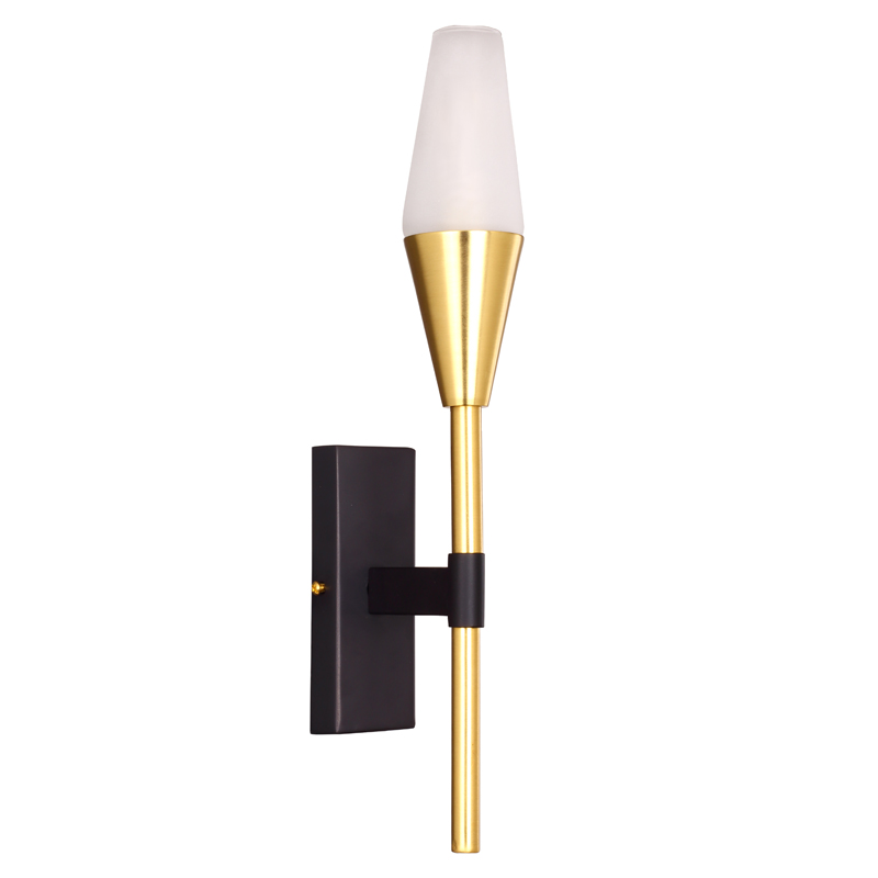 Бра Paulette Sconce Латунь Серый Белое матовое стекло Бра Paulette Sconce Латунь Серый Белое матовое стекло в Волгограде | Loft Concept