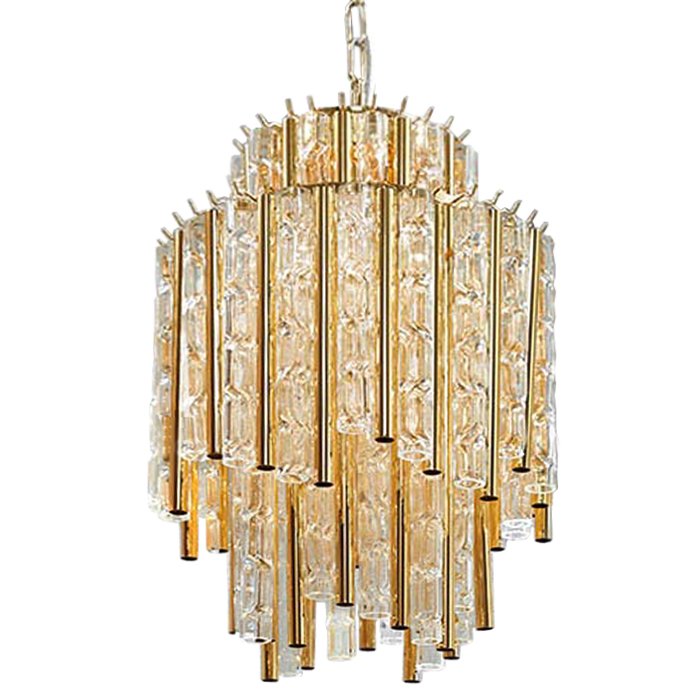 Люстра Chandelier Gigi Gold Глянцевое золото Прозрачное Стекло Люстра Chandelier Gigi Gold Глянцевое золото Прозрачное Стекло в Волгограде | Loft Concept