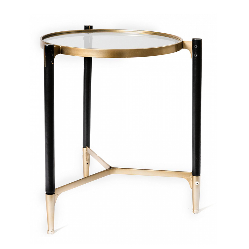Приставной столик Black & Gold Table round Черный матовое золото Приставной столик Black & Gold Table round Черный матовое золото в Волгограде | Loft Concept