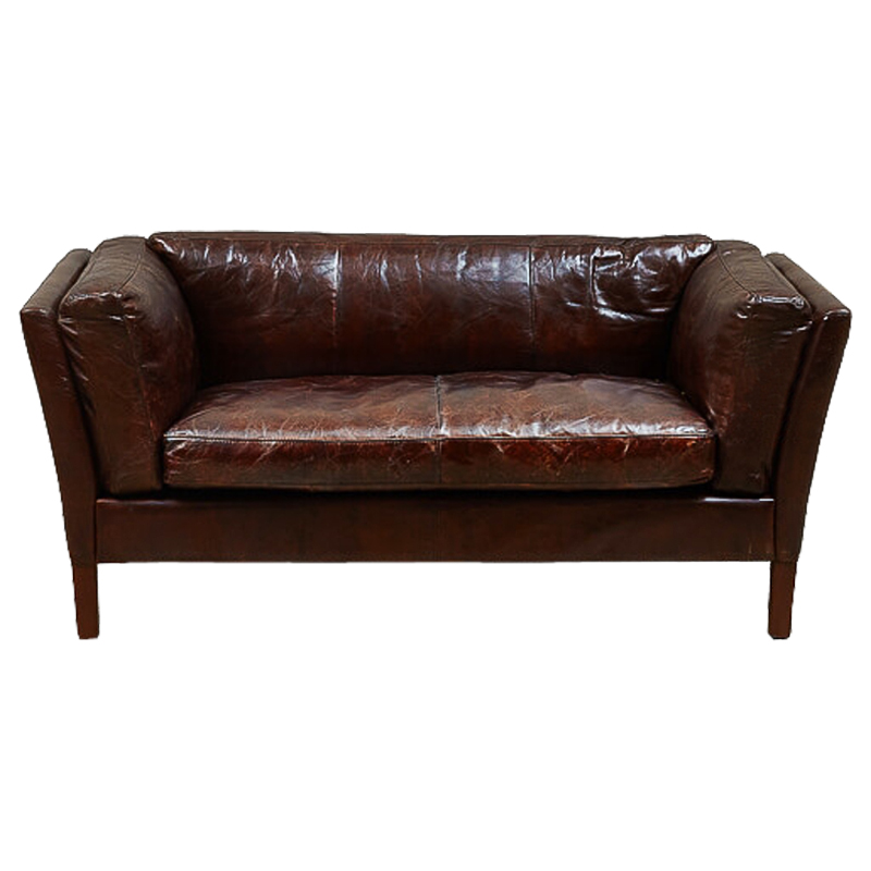 Диван RH SORENSEN Sofa Brown leather double Коричневый Диван RH SORENSEN Sofa Brown leather double Коричневый в Волгограде | Loft Concept