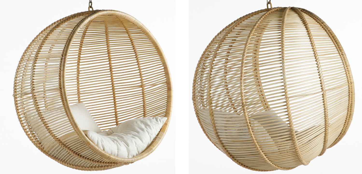 Подвесное кресло Wicker Hanging Chair - фото №1