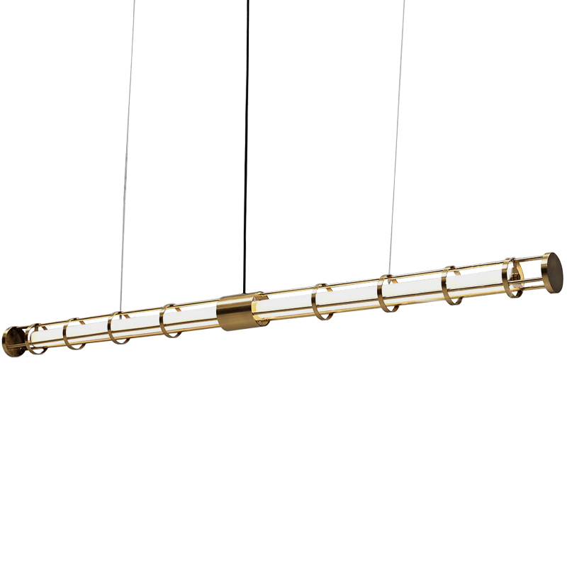 Линейный подвесной светильник Awais Rigs Linear Hanging Lamp Золотой Белый Линейный подвесной светильник Awais Rigs Linear Hanging Lamp Золотой Белый в Волгограде | Loft Concept