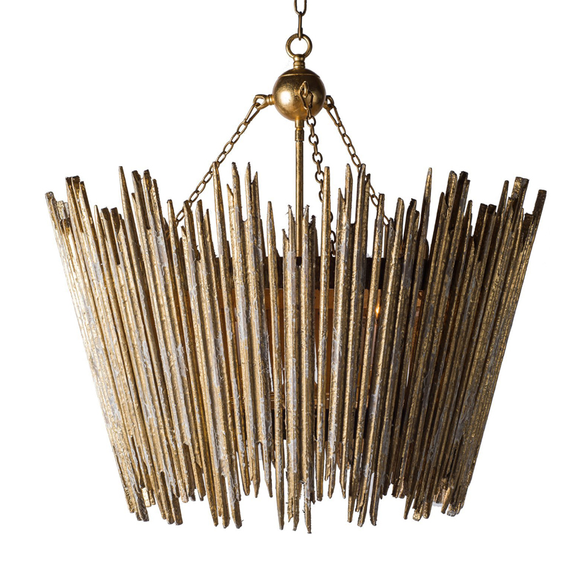 Люстра Ragna Golden Wooden Rods Chandelier Золотой Люстра Ragna Golden Wooden Rods Chandelier Золотой в Волгограде | Loft Concept