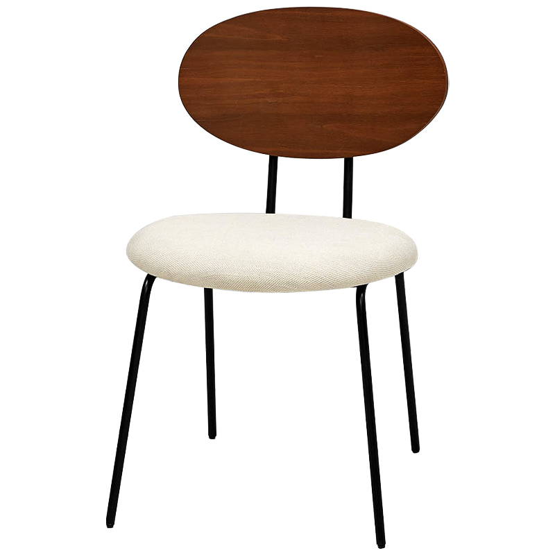 Стул на металлических ножках с деревянной спинкой Ram Loft Chair Черный Коричневый ivory ( слоновая кость ) Стул на металлических ножках с деревянной спинкой Ram Loft Chair Черный Коричневый ivory ( слоновая кость ) в Волгограде | Loft Concept