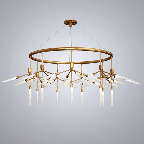 Люстра Spur Ring Chandelier Латунь Белый Люстра Spur Ring Chandelier Латунь Белый в Волгограде | Loft Concept