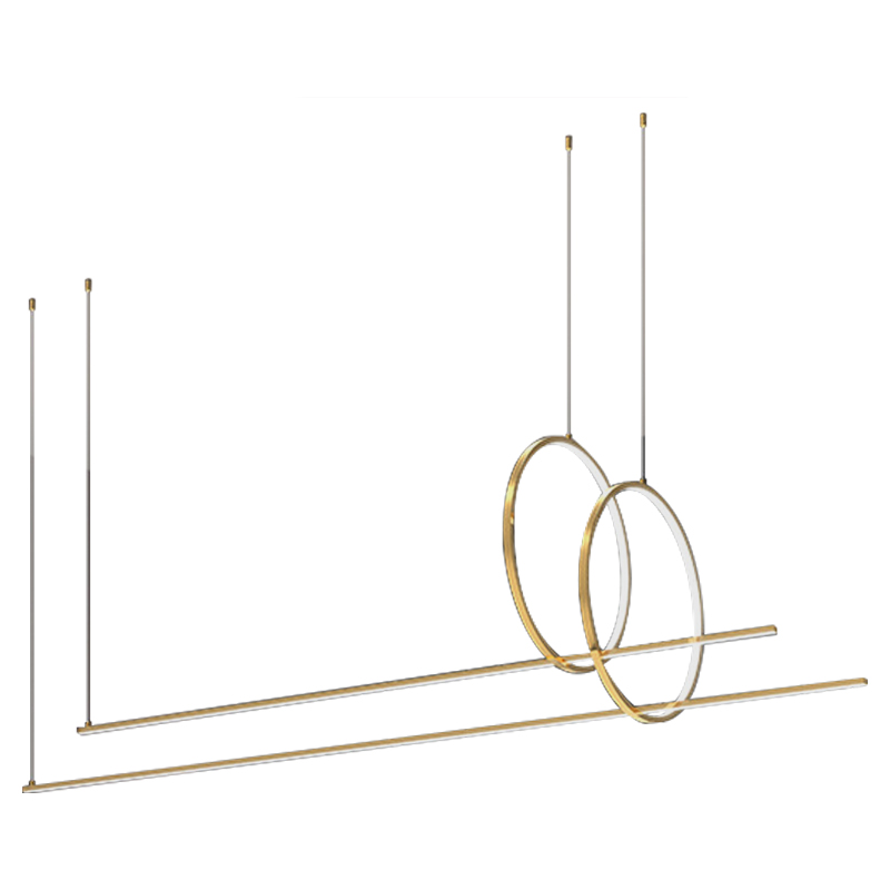 Подвесной Дизайнерский Светильник Ursa Geometric Ring Lamp 2 кольца Золотой Подвесной Дизайнерский Светильник Ursa Geometric Ring Lamp 2 кольца Золотой в Волгограде | Loft Concept