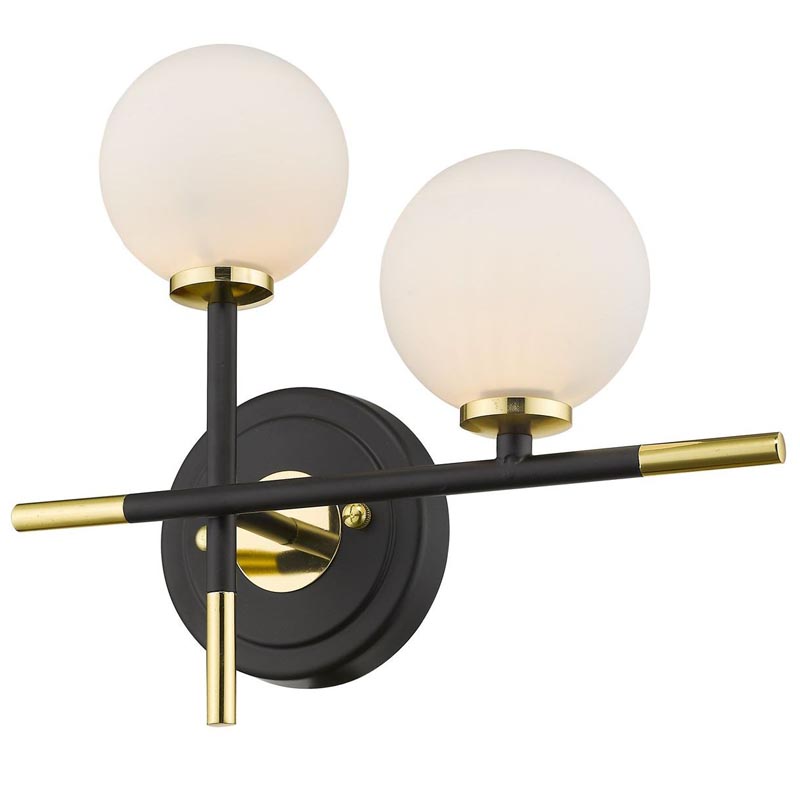 Бра Galant Sconce gold right Золотой Черный Белое матовое стекло Бра Galant Sconce gold right Золотой Черный Белое матовое стекло в Волгограде | Loft Concept