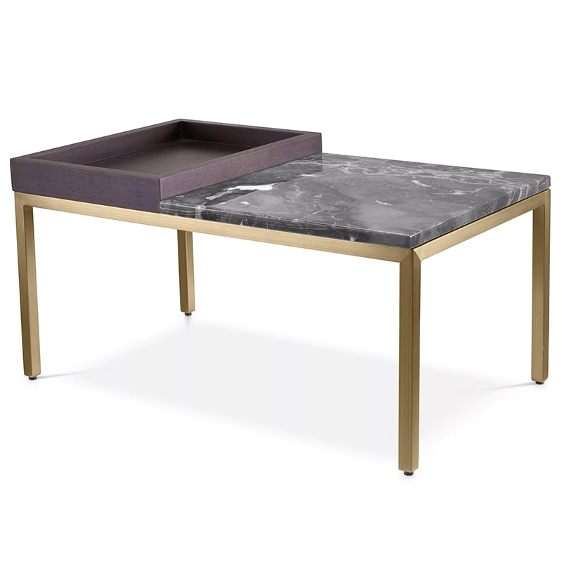 Приставной стол Eichholtz Side Table Forma Латунь Коричневый Серый Приставной стол Eichholtz Side Table Forma Латунь Коричневый Серый в Волгограде | Loft Concept
