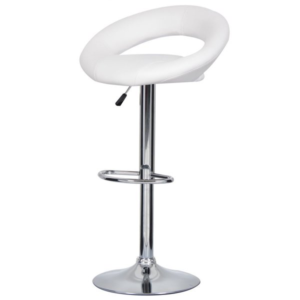 Барный стул Ring Dark White Хром Белый Барный стул Ring Dark White Хром Белый в Волгограде | Loft Concept