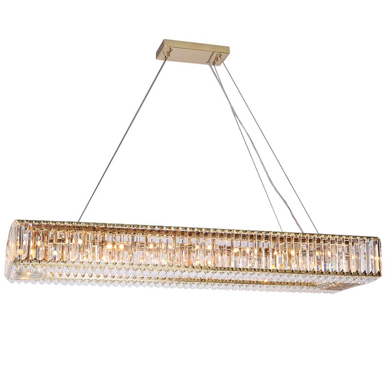 Люстра Darleen Crystal Gold Rectangular Chandelier Золотой Прозрачный (Transparent) Люстра Darleen Crystal Gold Rectangular Chandelier Золотой Прозрачный (Transparent) в Волгограде | Loft Concept