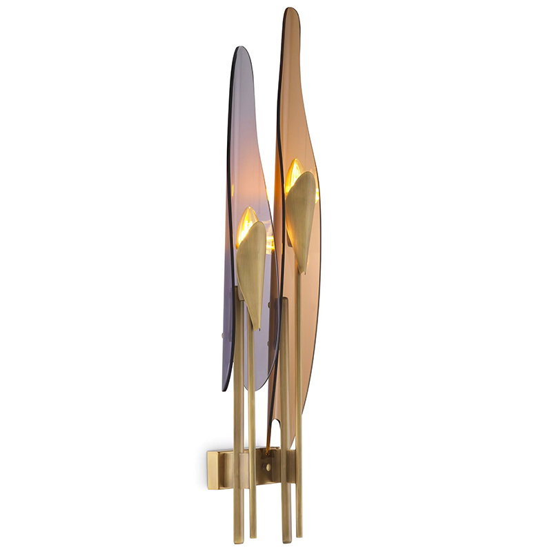 Бра Eichholtz Wall Lamp Sky Янтарный Стекло Смок Латунь Бра Eichholtz Wall Lamp Sky Янтарный Стекло Смок Латунь в Волгограде | Loft Concept