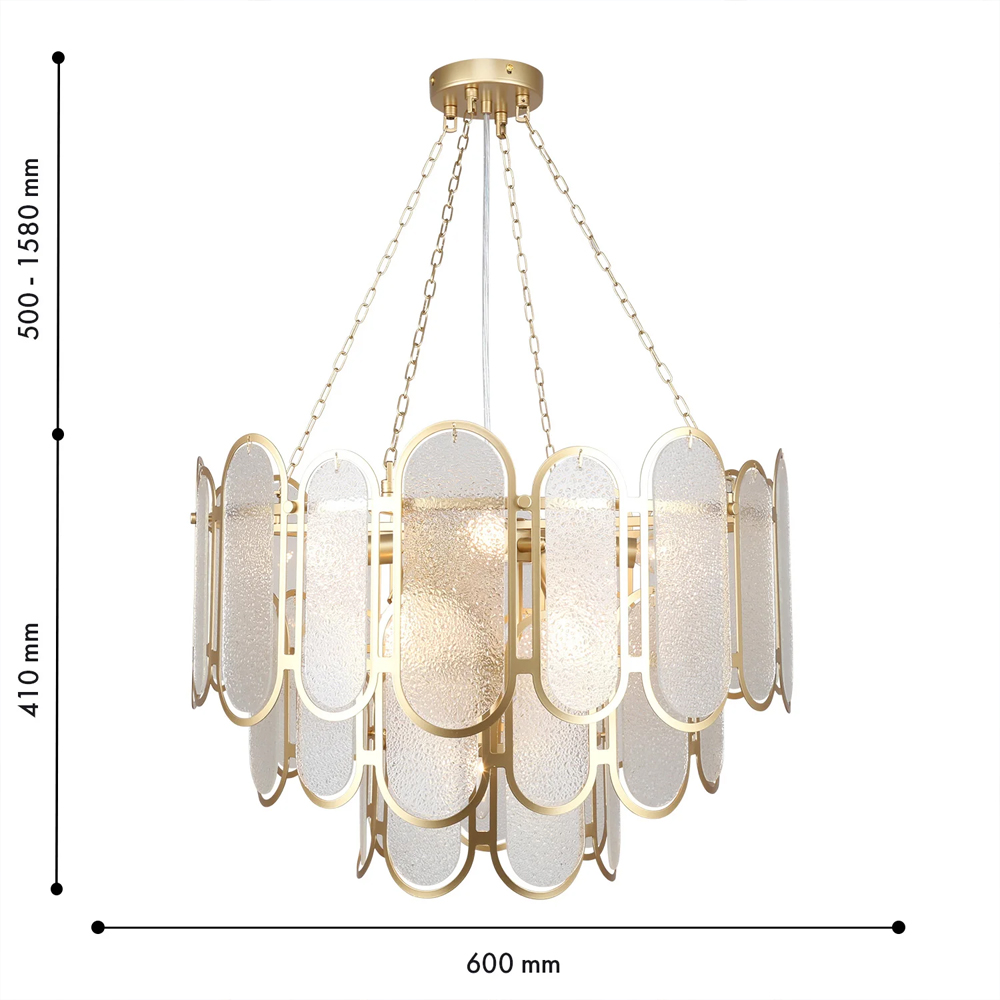 Люстра с многослойным эффектом из овальных элементов из непрозрачного стекла Conformation в Волгограде