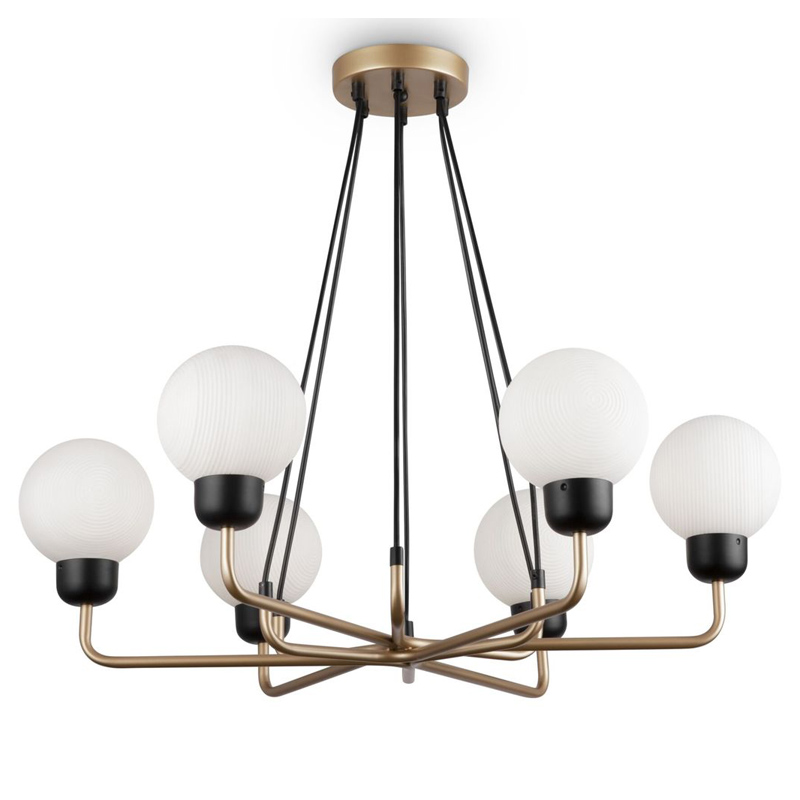 Люстра Andresa Chandelier 6 Balls Золотой Белое матовое стекло Люстра Andresa Chandelier 6 Balls Золотой Белое матовое стекло в Волгограде | Loft Concept