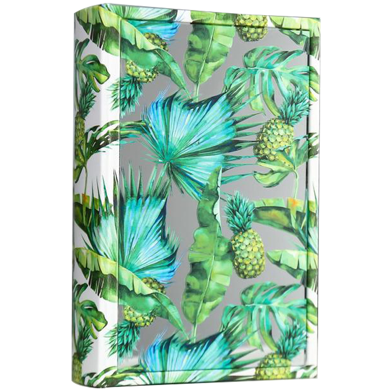 Шкатулка-книга Pineapples and Leaves Mirror Book Box Зеленый Белый Зеркало в Волгограде | Loft Concept 