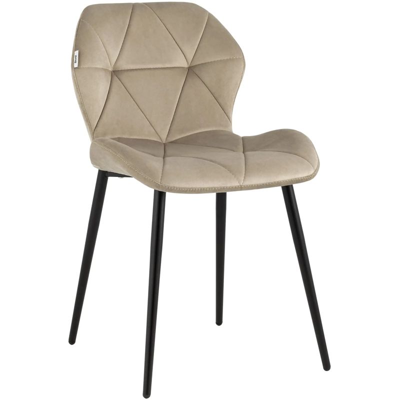 Стул Jeroen Chair II Бежевый Велюр Бежевый Черный Стул Jeroen Chair II Бежевый Велюр Бежевый Черный в Волгограде | Loft Concept