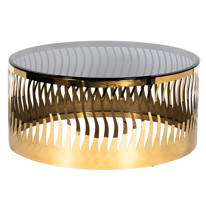Кофейный стол Emerson Coffee Table Глянцевое золото Стекло Смок Кофейный стол Emerson Coffee Table Глянцевое золото Стекло Смок в Волгограде | Loft Concept