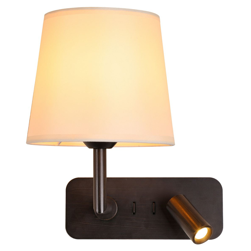 Бра с абажуром Trumpet Lamp Black 2 лампы Черный Белый Бежевый Бра с абажуром Trumpet Lamp Black 2 лампы Черный Белый Бежевый в Волгограде | Loft Concept
