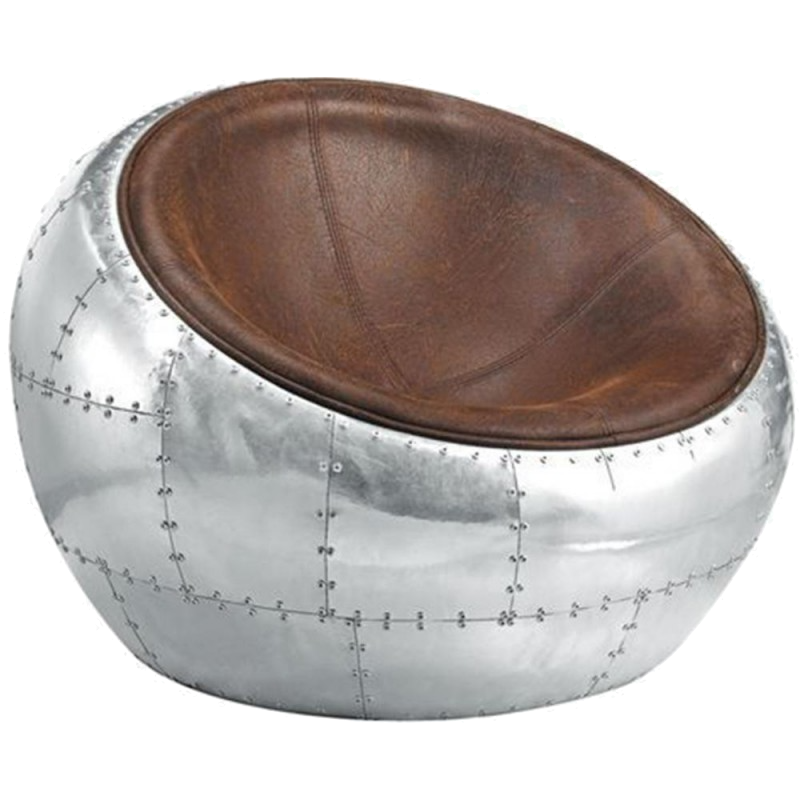 Кресло Aviator Half Dome Chair Коричневый Алюминий Кресло Aviator Half Dome Chair Коричневый Алюминий в Волгограде | Loft Concept