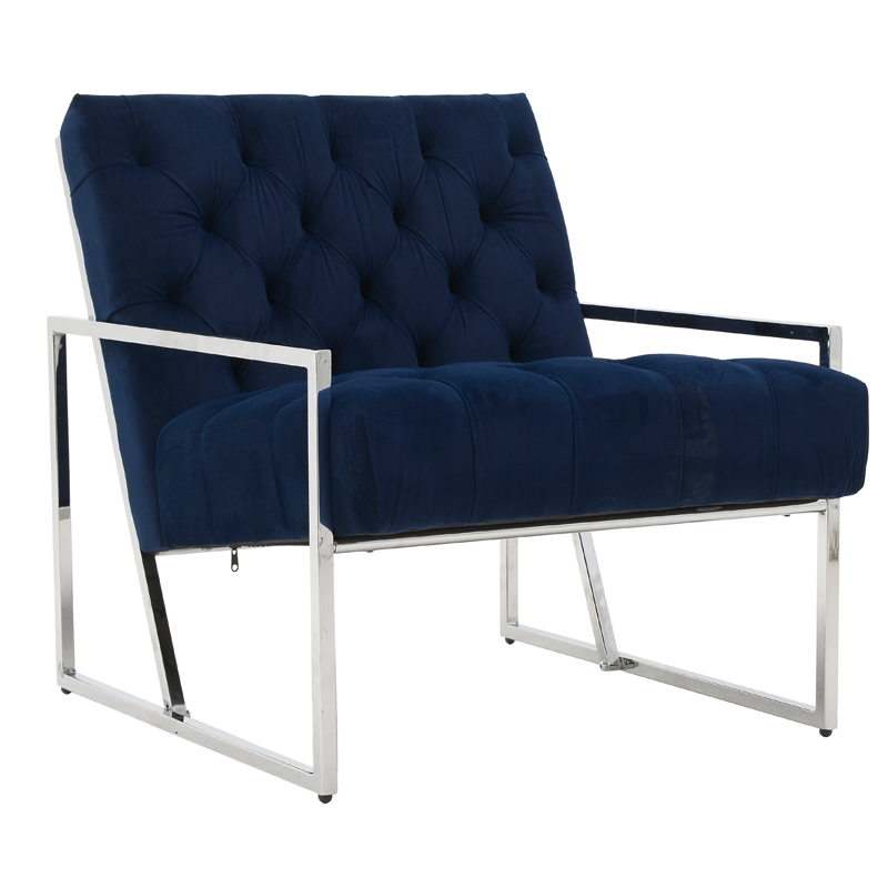 Кресло Ibbie Chair blue Темно-синий Хром Кресло Ibbie Chair blue Темно-синий Хром в Волгограде | Loft Concept