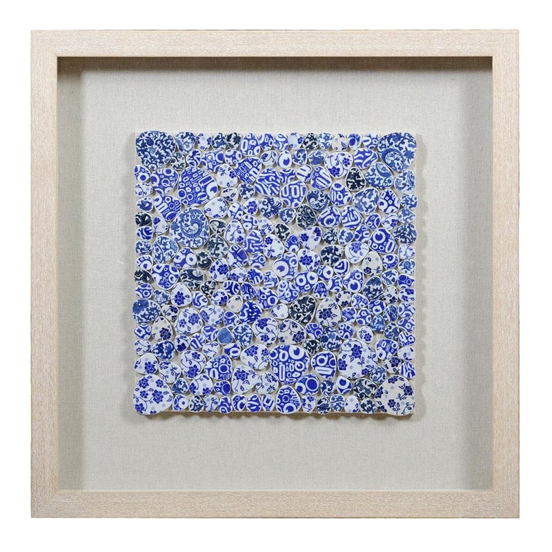 Панно Blue and White Mosaic square Белый Синий Бежевый в Волгограде | Loft Concept 