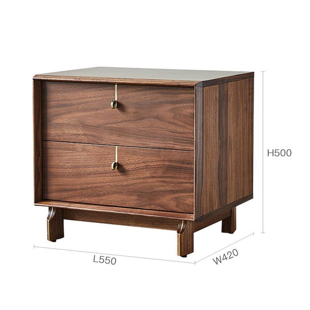 Прикроватный деревянный столик с ящиками Moon Walnut Furniture Прикроватный деревянный столик с ящиками Moon Walnut Furniture в Волгограде