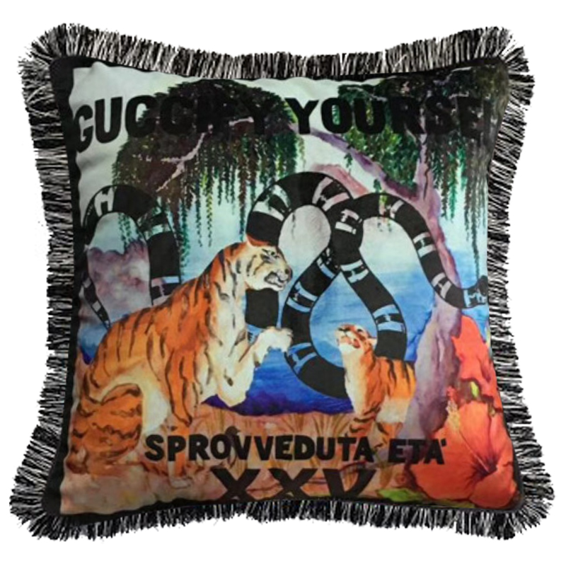 Декоративная подушка Cтиль Gucci Tigers Мульти в Волгограде | Loft Concept 