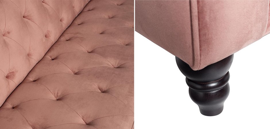 Диван Abbyson Emily Tufted Sofa Pink Диван Abbyson Emily Tufted Sofa Pink - Loft-Concept в Волгограде