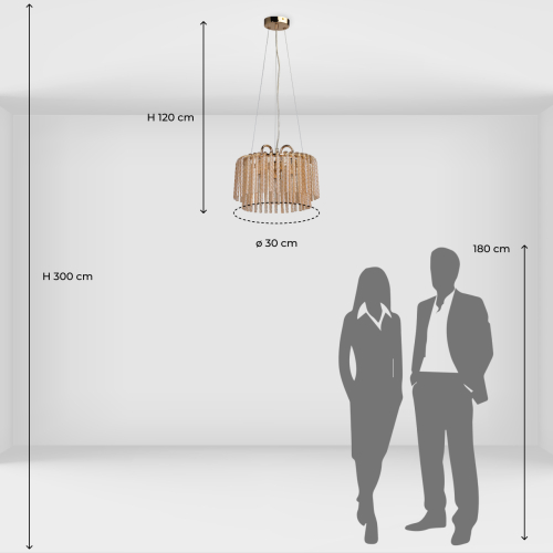 Люстра с подвесными рифлеными стеклянными трубками Nembus в Волгограде