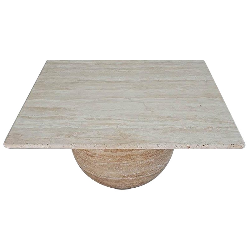 Кофейный стол Edna Travertine Coffee Table Коричневый Бежевый Кофейный стол Edna Travertine Coffee Table Коричневый Бежевый в Волгограде | Loft Concept