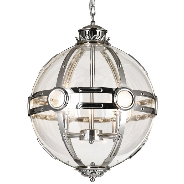 Люстра Eichholtz Lantern Hagerty Silver Прозрачное Стекло Хром Люстра Eichholtz Lantern Hagerty Silver Прозрачное Стекло Хром в Волгограде | Loft Concept