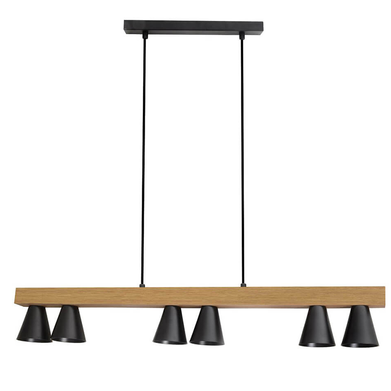 Люстра Marius Cone Linear Chandelier Черный Древесина Люстра Marius Cone Linear Chandelier Черный Древесина в Волгограде | Loft Concept