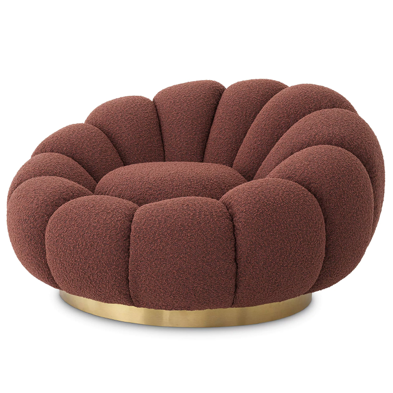 Кресло Eichholtz Swivel Chair Mello Boucle Rouge Бургундский красный Латунь Кресло Eichholtz Swivel Chair Mello Boucle Rouge Бургундский красный Латунь в Волгограде | Loft Concept