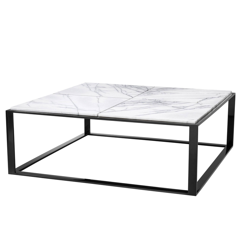 Кофейный стол Eichholtz Coffee Table San Ramon Черный Белый Мрамор Bianco Кофейный стол Eichholtz Coffee Table San Ramon Черный Белый Мрамор Bianco в Волгограде | Loft Concept