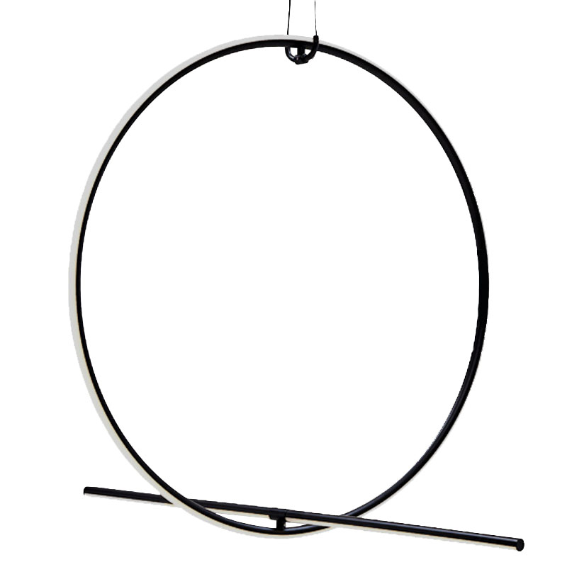 Подвесной светильник Black LED Circle Lamp Черно-белый Подвесной светильник Black LED Circle Lamp Черно-белый в Волгограде | Loft Concept