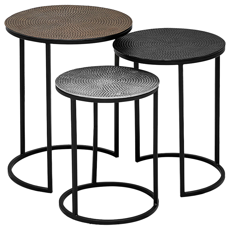 Набор приставных столиков Patrice side table Темная бронза винтаж Черный Набор приставных столиков Patrice side table Темная бронза винтаж Черный в Волгограде | Loft Concept