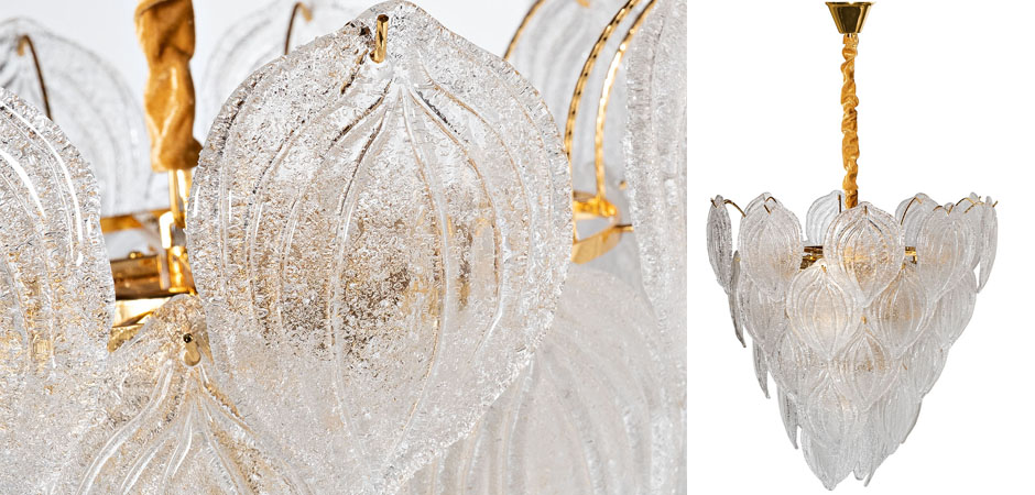 Люстра Textured Glass Chandelier Petal 10 Люстра Textured Glass Chandelier Petal 10 - Loft-Concept в Волгограде