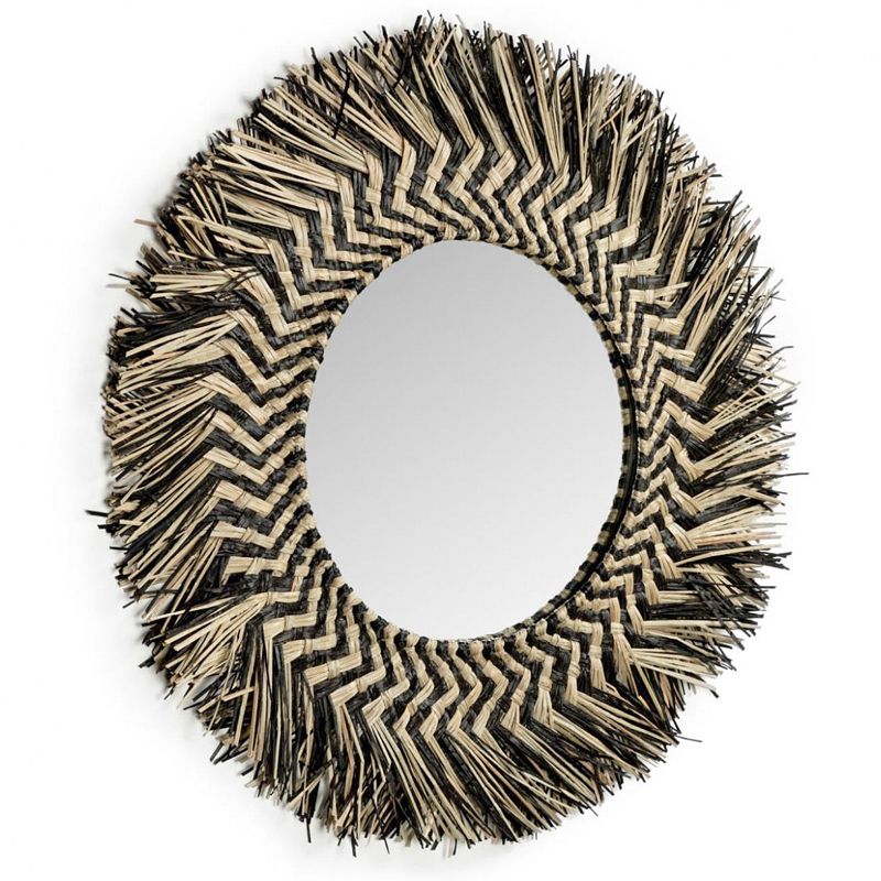Зеркало сплетенное вручную Handmade Mirror Dark Safari Черный Древесина Зеркало сплетенное вручную Handmade Mirror Dark Safari Черный Древесина в Волгограде | Loft Concept