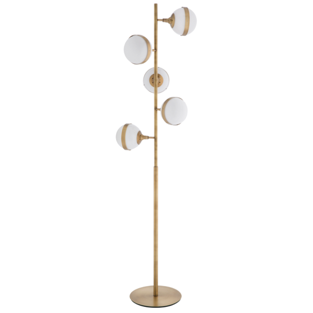 Торшер Peggy Guggen Brass FLOR LAMP Белый Латунь в Волгограде | Loft Concept 