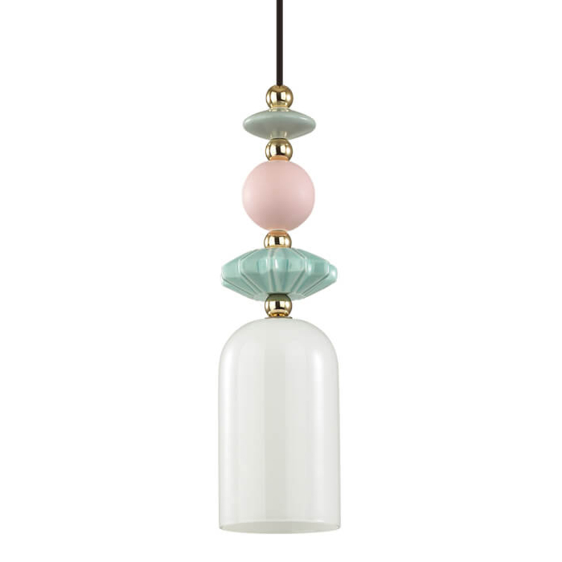 Подвесной светильник Iris hanging lamp candy Белое матовое стекло Розовый пастельный Зеленый Подвесной светильник Iris hanging lamp candy Белое матовое стекло Розовый пастельный Зеленый в Волгограде | Loft Concept