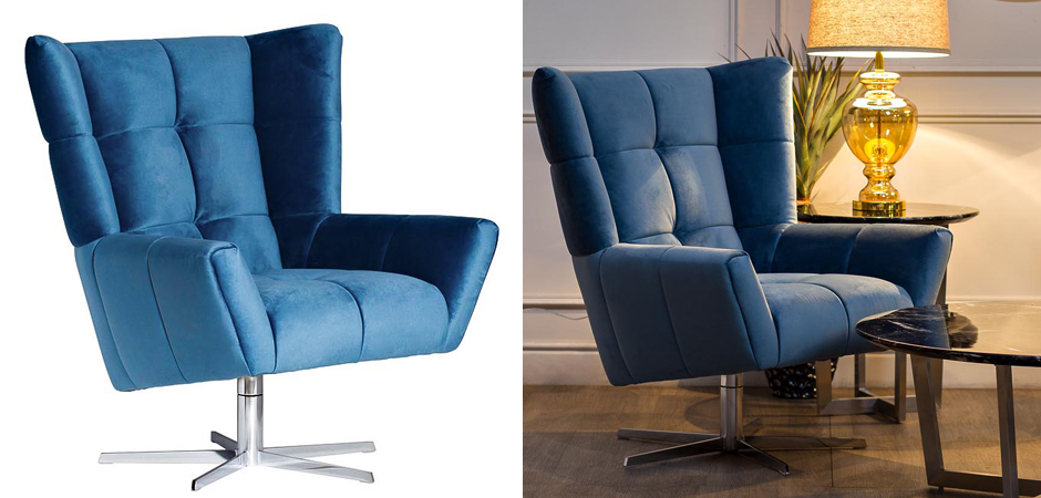 Кресло вращающееся Lord Armchair blue Кресло вращающееся Lord Armchair blue - Loft-Concept в Волгограде