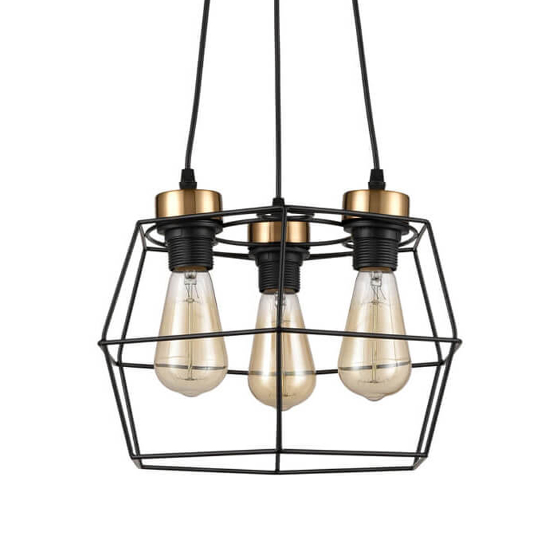 Люстра Loft Wire Cage Black lamp 3 Черный Люстра Loft Wire Cage Black lamp 3 Черный в Волгограде | Loft Concept