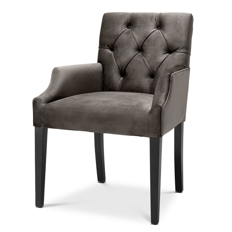 Стул Eichholtz DINING CHAIR ATENA WITH ARM dark Серый Черный Стул Eichholtz DINING CHAIR ATENA WITH ARM dark Серый Черный в Волгограде | Loft Concept