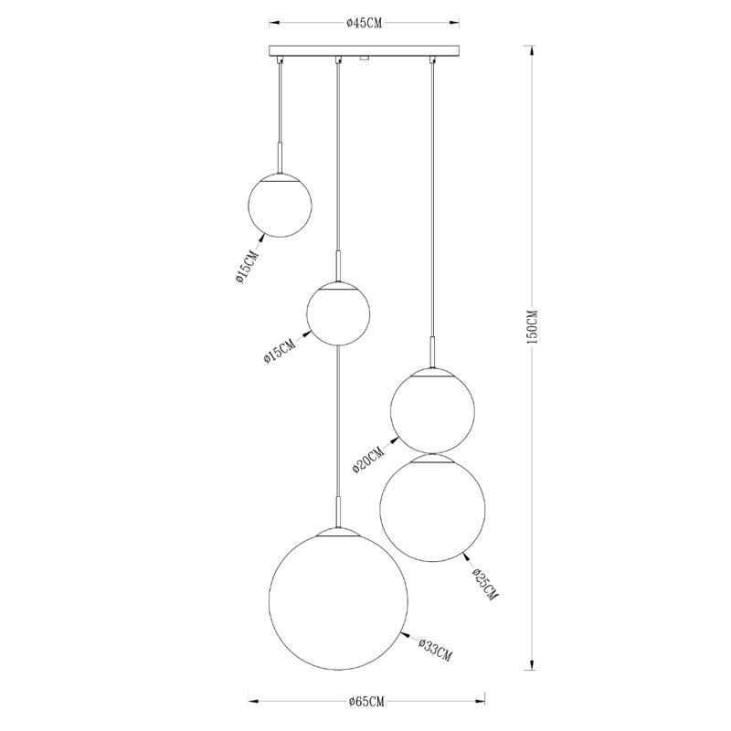 Люстра Ball Sunrise Pendant lamp smok 5 плафона Люстра Ball Sunrise Pendant lamp smok 5 плафона в Волгограде