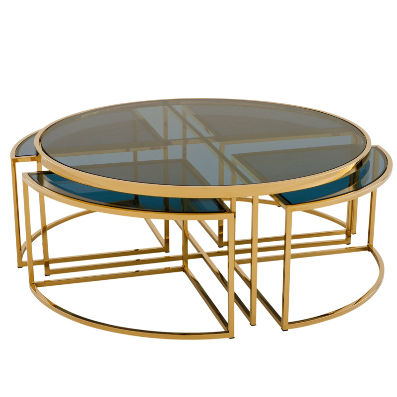 Кофейный стол Eichholtz Coffee Table Padova Gold Золотой Стекло Смок Кофейный стол Eichholtz Coffee Table Padova Gold Золотой Стекло Смок в Волгограде | Loft Concept